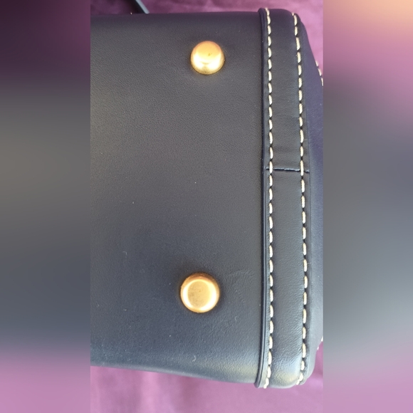 Tory Burch Navy and Cream Patterned Tote - Picture 6 of 16